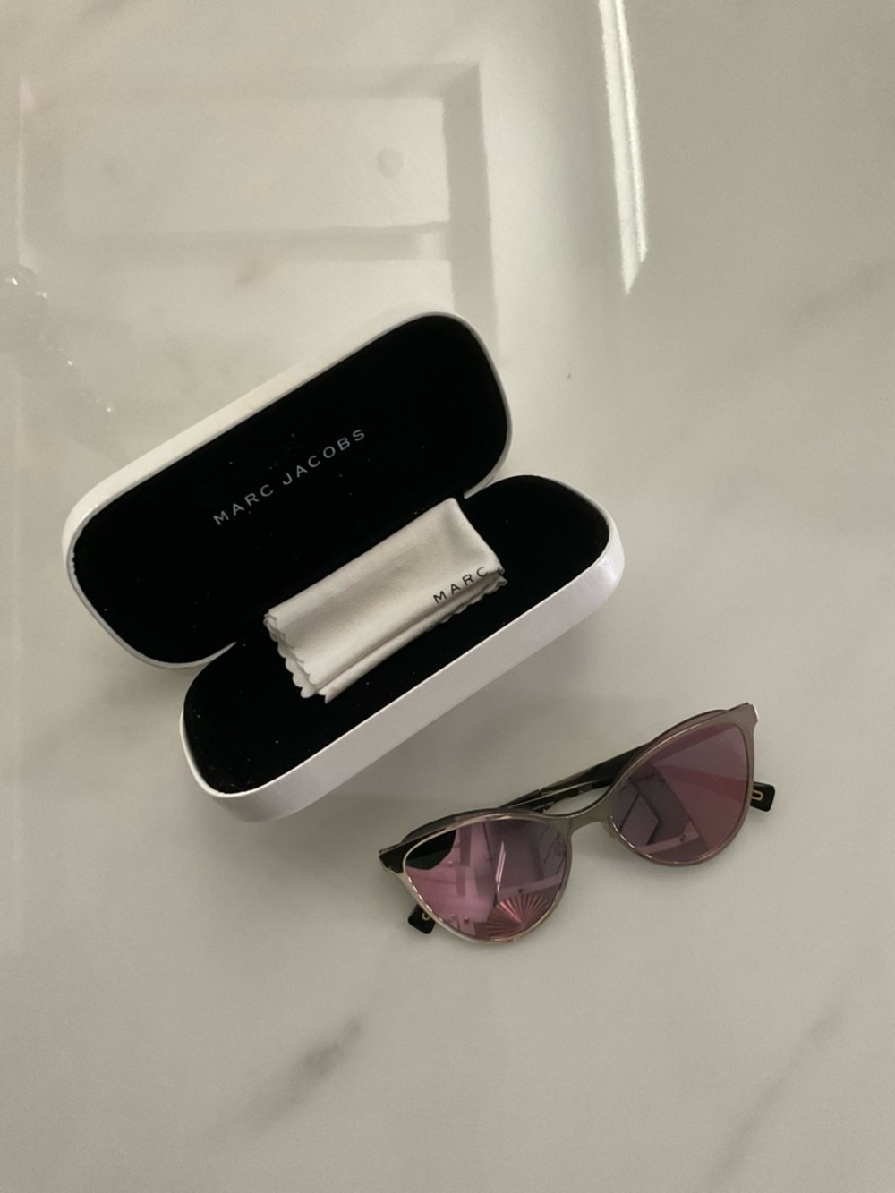 Marc Jacobs Cat-Eye Sunglasses with Pink Lenses